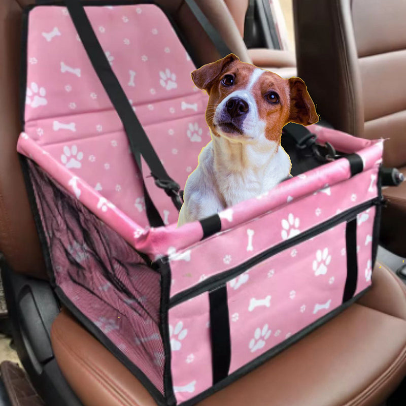 Dog Car Seat with Safety Leash - Portable Pet Booster Car Seat for Puppy, PVC Support Pipe with Clip-On Safety Leash