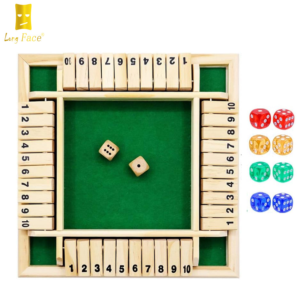 Jeu Shut The Box En Bois Avec 2 Dés – Classique Pour 1 à 4 Joueurs, Kiuiom
