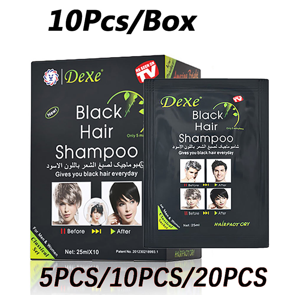 5-20 PCS Dexe Black Hair Shampoo Instant Hair Dye for Men Women Black Color