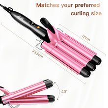 Load image into Gallery viewer, Boutique Bestope Triple 3 Barrel Ceramic Hair Crimper Iron Curling Curler Waver Tool
