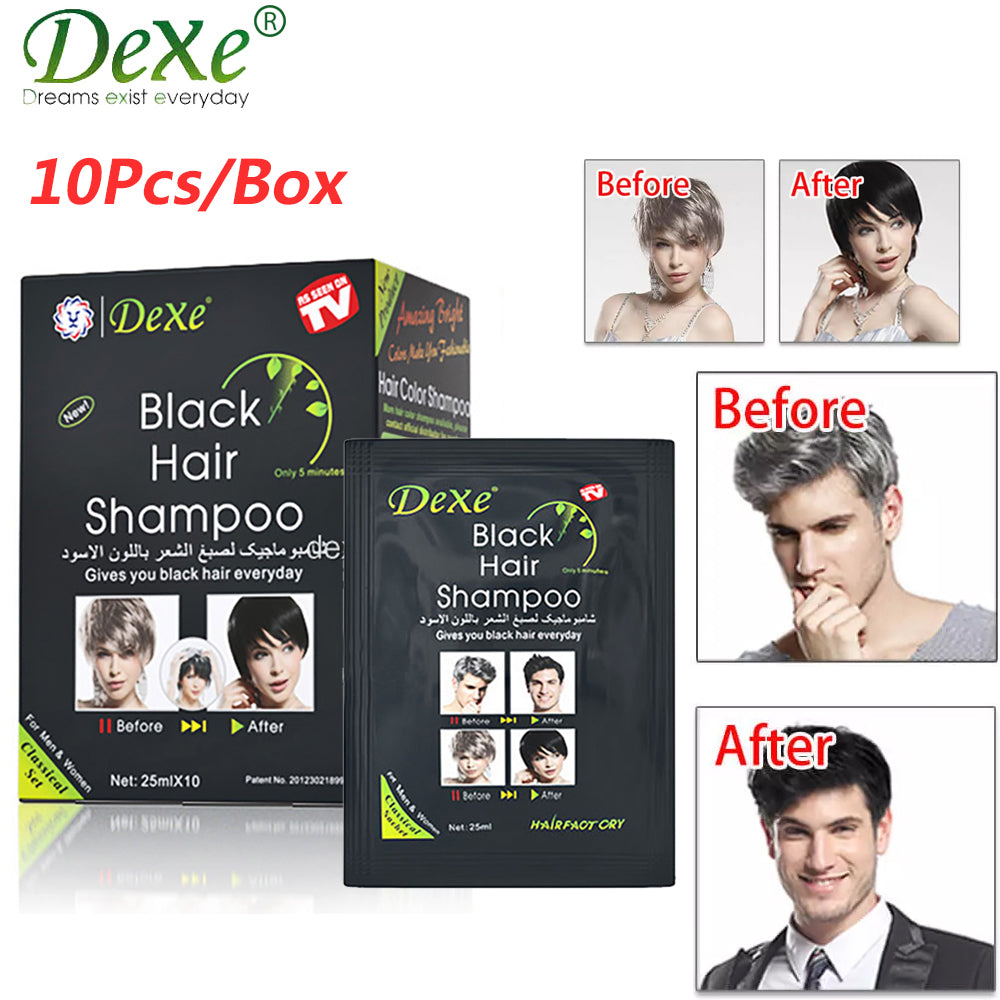 Black Friday Sale: 5-20 PCS Dexe Black Hair Shampoo Instant Hair Dye for Men Women Black Color