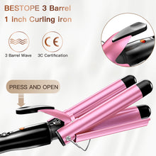 Load image into Gallery viewer, Boutique Bestope Triple 3 Barrel Ceramic Hair Crimper Iron Curling Curler Waver Tool
