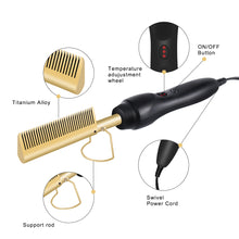 Load image into Gallery viewer, Boutique Hot Comb Hair Straightener - Electric Straightening Comb
