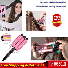 Load image into Gallery viewer, Boutique Bestope Triple 3 Barrel Ceramic Hair Crimper Iron Curling Curler Waver Tool
